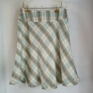 Women's  flared Merona plaid pastel skirt, size 8